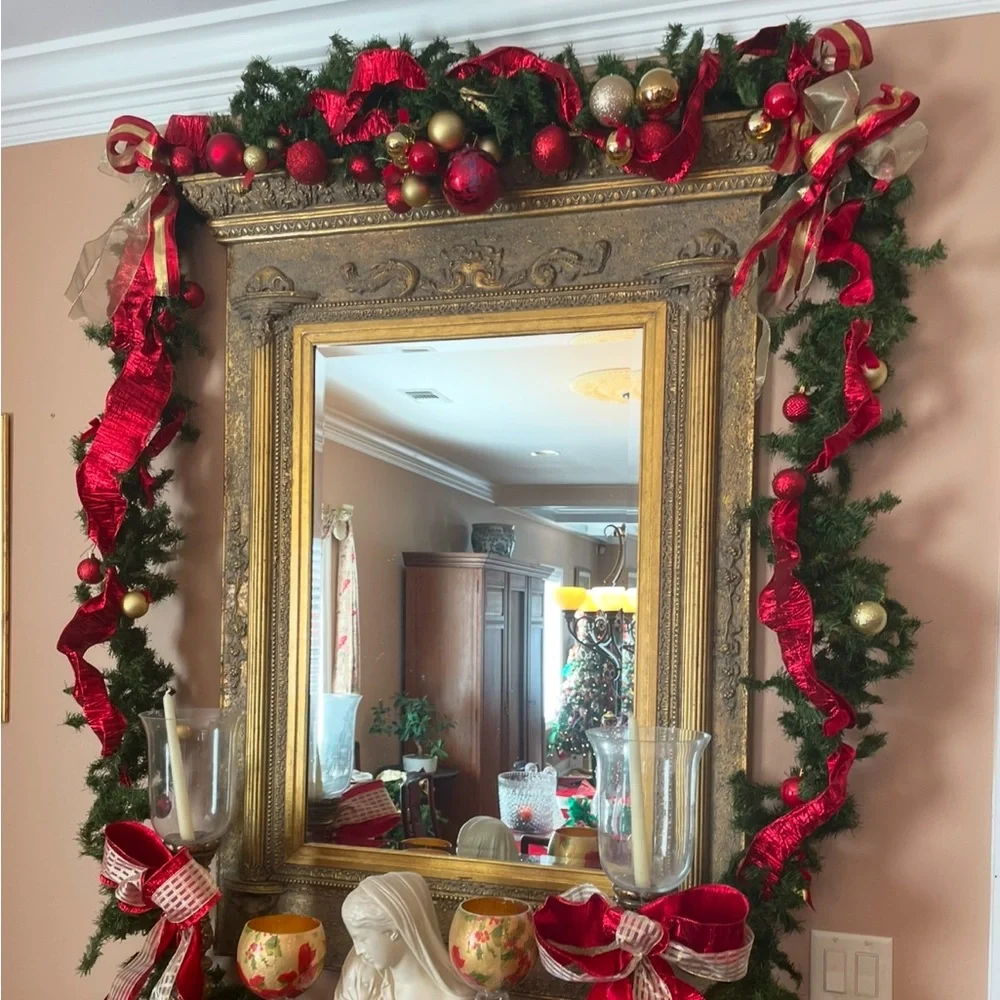 Christmas garland holiday decor table window mirror wreath door 8.5 feet